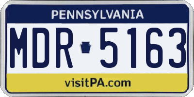 PA license plate MDR5163
