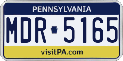 PA license plate MDR5165
