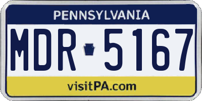 PA license plate MDR5167