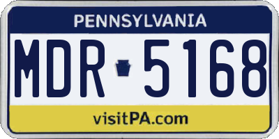 PA license plate MDR5168