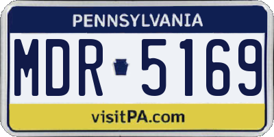 PA license plate MDR5169