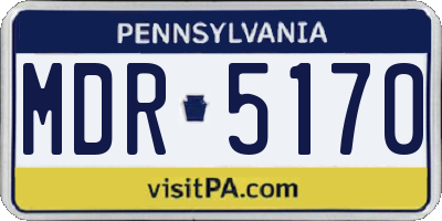 PA license plate MDR5170
