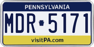 PA license plate MDR5171