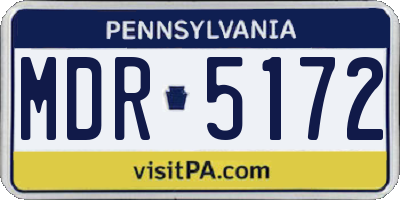 PA license plate MDR5172