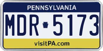 PA license plate MDR5173