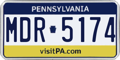 PA license plate MDR5174