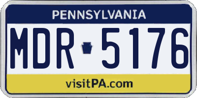PA license plate MDR5176