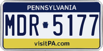 PA license plate MDR5177