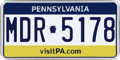 PA license plate MDR5178