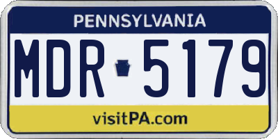 PA license plate MDR5179
