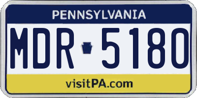 PA license plate MDR5180