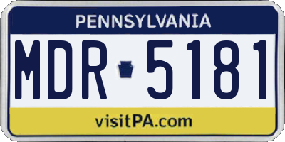 PA license plate MDR5181