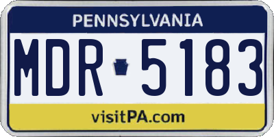 PA license plate MDR5183