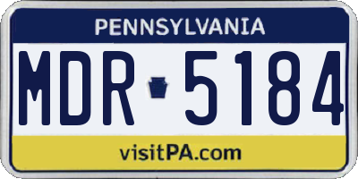 PA license plate MDR5184