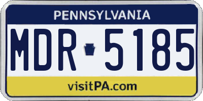 PA license plate MDR5185