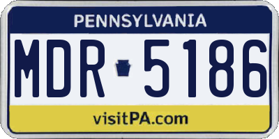 PA license plate MDR5186