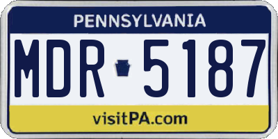 PA license plate MDR5187