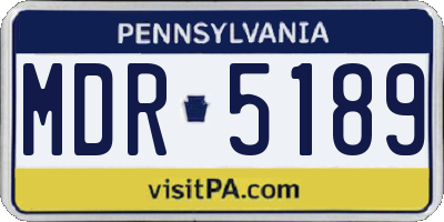 PA license plate MDR5189