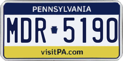 PA license plate MDR5190