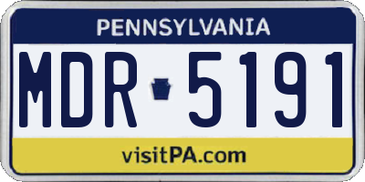 PA license plate MDR5191