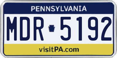 PA license plate MDR5192