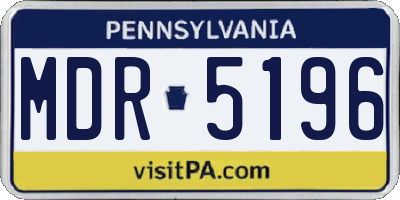 PA license plate MDR5196