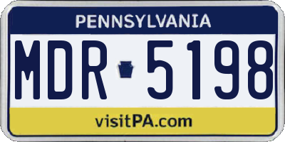 PA license plate MDR5198