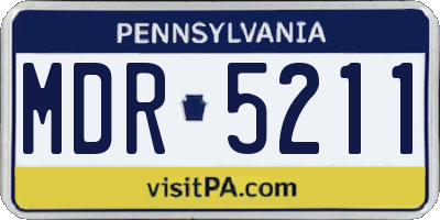 PA license plate MDR5211