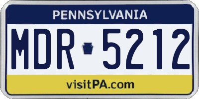 PA license plate MDR5212