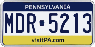 PA license plate MDR5213