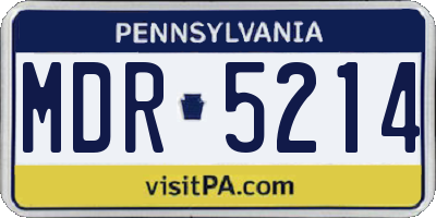 PA license plate MDR5214