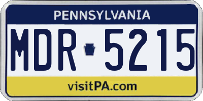 PA license plate MDR5215