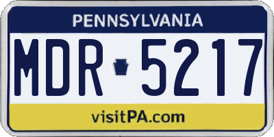 PA license plate MDR5217