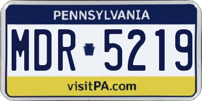 PA license plate MDR5219