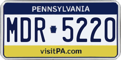 PA license plate MDR5220