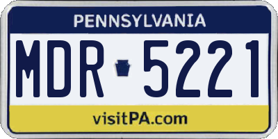 PA license plate MDR5221