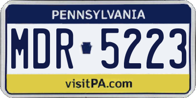 PA license plate MDR5223