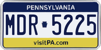 PA license plate MDR5225