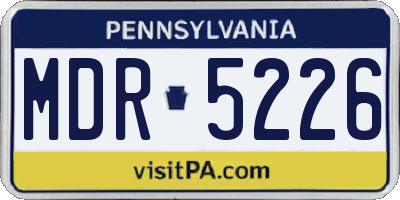 PA license plate MDR5226
