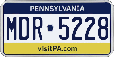 PA license plate MDR5228