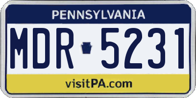 PA license plate MDR5231