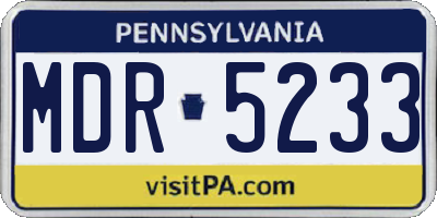 PA license plate MDR5233