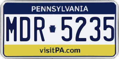 PA license plate MDR5235