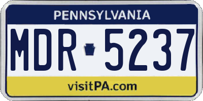 PA license plate MDR5237