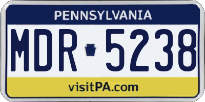 PA license plate MDR5238