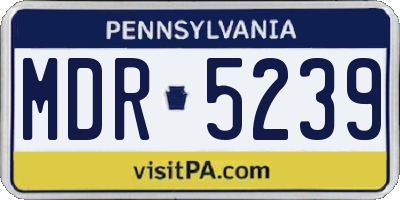 PA license plate MDR5239