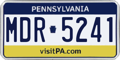 PA license plate MDR5241