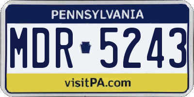 PA license plate MDR5243