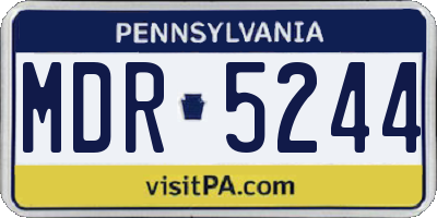 PA license plate MDR5244