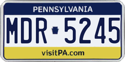PA license plate MDR5245